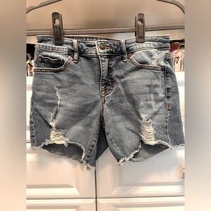 EUC - distressed denim shorts